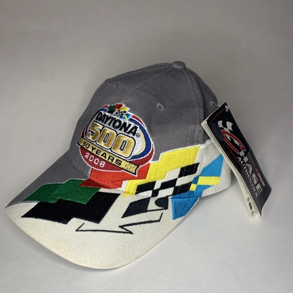 Chase Authentics Gray Daytona 500 Cap with Colorful Design New With Tags